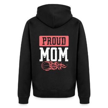 basketball mama - Unisex Premium Bio Zip Hoodie - Schwarz - Hinten - Nico (187cm)