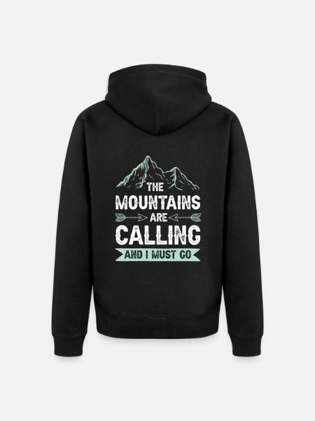 Mountains are calling - Unisex Premium Organic Zip Hoodie - black