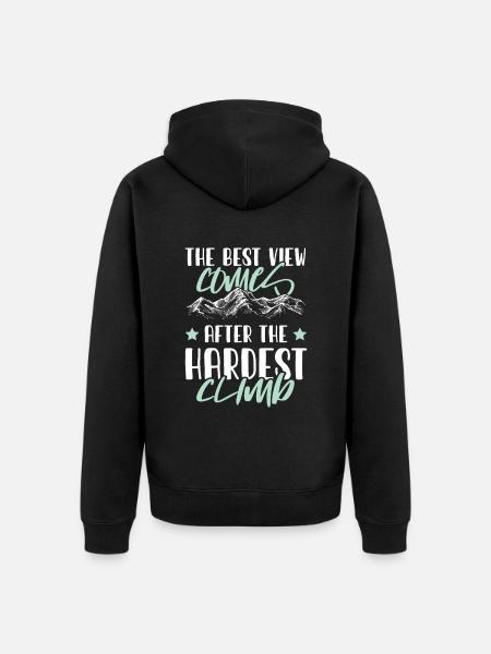 Best view climbing - Unisex Premium Organic Zip Hoodie - black