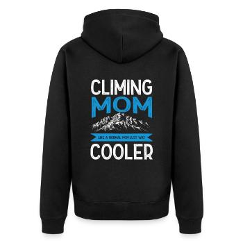 klettern mama - Unisex Premium Bio Zip Hoodie - Schwarz - Hinten - Nico (187cm)