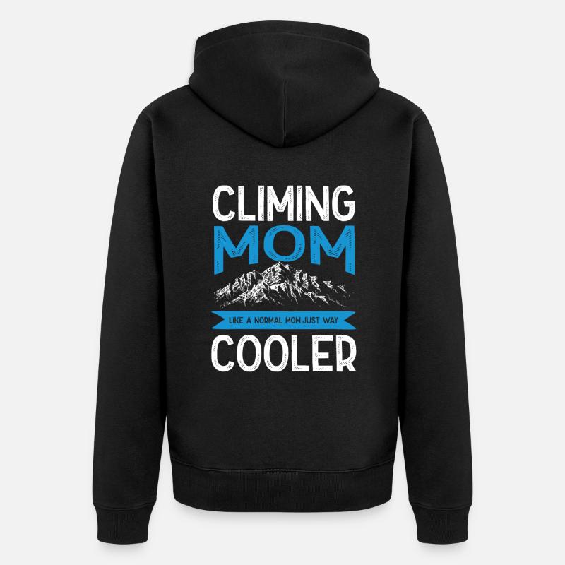 klettern mama - Unisex Premium Bio Zip Hoodie - Schwarz