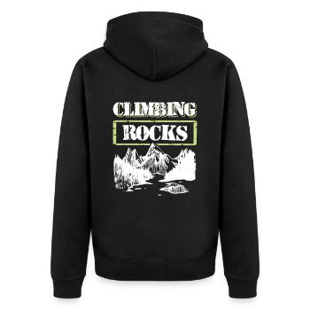berge klettern - Unisex Premium Bio Zip Hoodie - Schwarz - Hinten - Nico (187cm)
