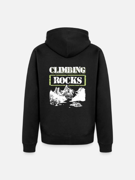Climbing mountains - Unisex Premium Organic Zip Hoodie - black