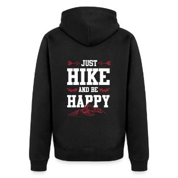 klettern happy - Unisex Premium Bio Zip Hoodie - Schwarz - Hinten - Nico (187cm)