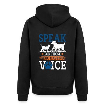 Animal rights activists dogs cats - Unisex Premium Organic Zip Hoodie - black - Back - Nico (187cm)