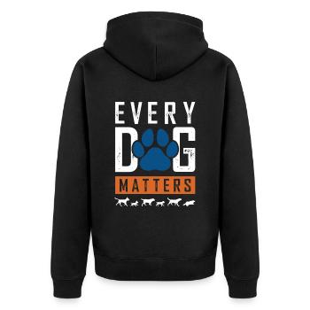 Chien de bien-être animal disant - Veste à capuche bio Premium Unisexe - noir - Dos - Nico (187cm)