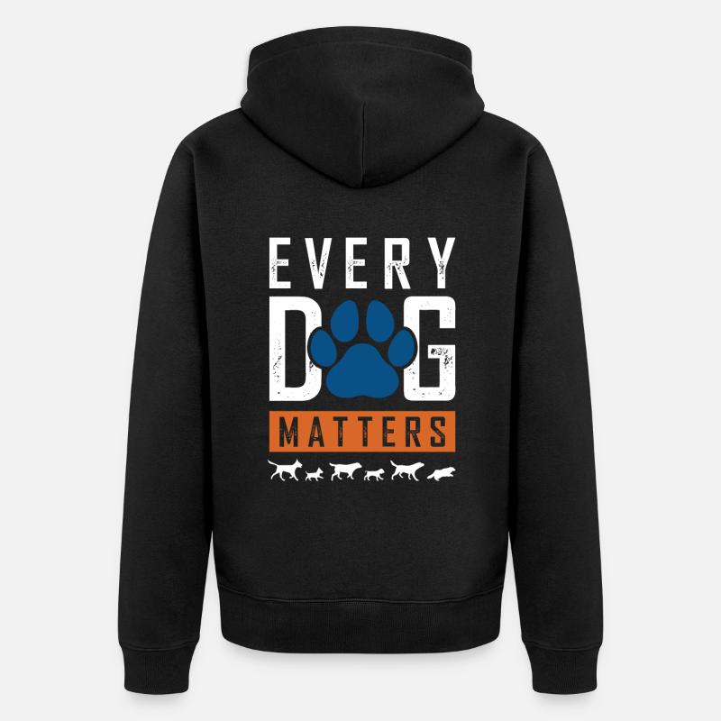 tierschutz hund spruch - Unisex Premium Bio Zip Hoodie - Schwarz
