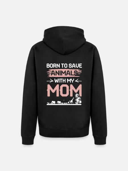 Animal rights activist Mama - Unisex Premium Organic Zip Hoodie - black