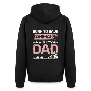 Papa militant des droits des animaux - Veste à capuche bio Premium Unisexe - noir - Dos - Nico (187cm)