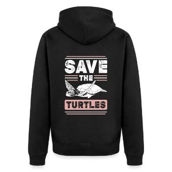 Tortue militante des droits des animaux - Veste à capuche bio Premium Unisexe - noir - Dos - Nico (187cm)