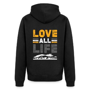 Bien-être animal Love Living - Veste à capuche bio Premium Unisexe - noir - Dos - Nico (187cm)