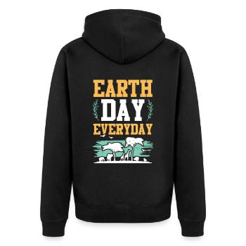 Earth Day Animal Welfare - Unisex Premium Organic Zip Hoodie - black - Back - Nico (187cm)