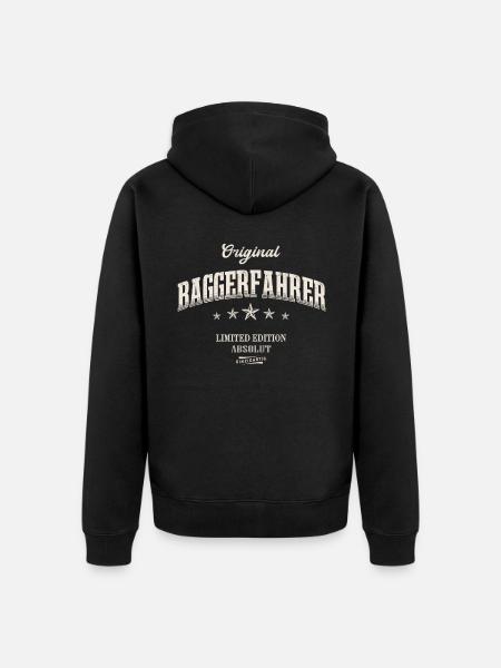 Baggerfahrer Limited Edition Baggerführer - Unisex Premium Bio Zip Hoodie - Schwarz