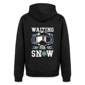 snowboard spruch - Unisex Premium Bio Zip Hoodie - Schwarz - Hinten - Nico (187cm)