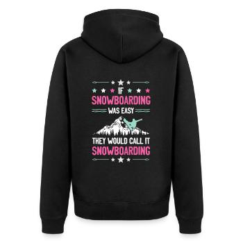 snowboarder snowboarding - Unisex Premium Bio Zip Hoodie - Schwarz - Hinten - Nico (187cm)