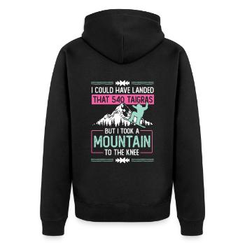 snowboarder snowboarding - Unisex Premium Bio Zip Hoodie - Schwarz - Hinten - Nico (187cm)