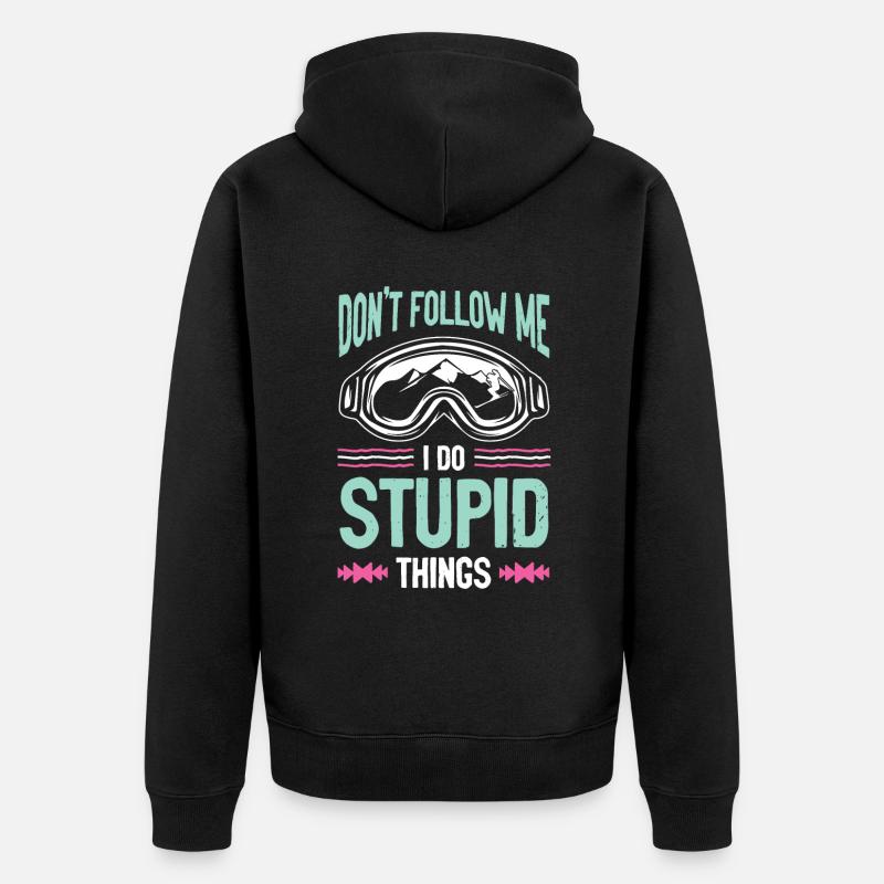 snowboarder lustiger spruch - Unisex Premium Bio Zip Hoodie - Schwarz