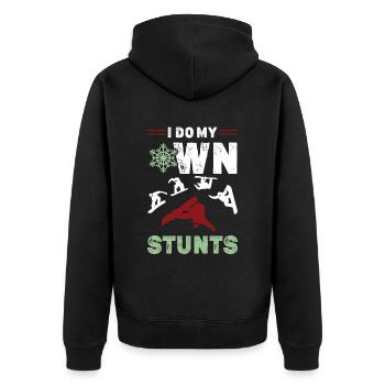 snowboard stunt - Unisex Premium Bio Zip Hoodie - Schwarz - Hinten - Nico (187cm)