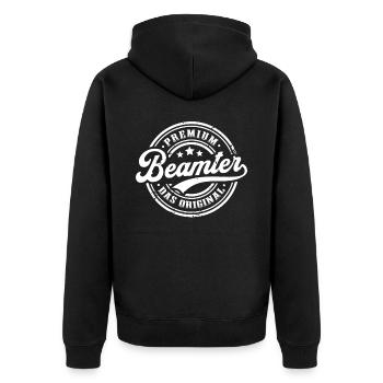 Beamter Original Beamtin Stadtverwaltung - Unisex Premium Bio Zip Hoodie - Schwarz - Hinten - Nico (187cm)