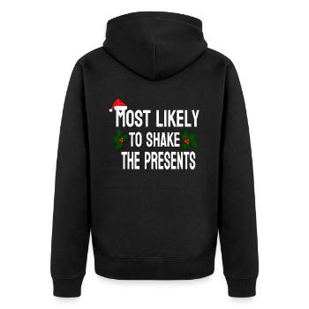 MOST LIKELY TO SHAKE THE PRESENTS - Veste à capuche bio Premium Unisexe - noir - Dos - Nico (187cm)