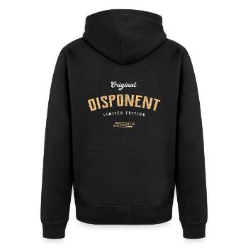 Disponent Limited Edition - Unisex Premium Bio Zip Hoodie - Schwarz - Hinten - Nico (187cm)