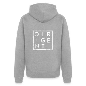 Dirigent Minimalismus Dirigenten - Unisex Premium Bio Zip Hoodie - Grau meliert - Hinten - Nico (187cm)