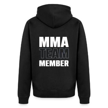 Mma Team - Unisex Premium Bio Zip Hoodie - Schwarz - Hinten - Nico (187cm)