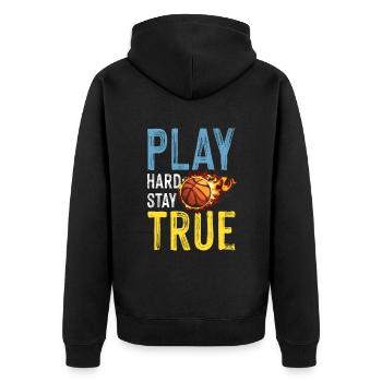 Basketball drôle de dicton - Veste à capuche bio Premium Unisexe - noir - Dos - Nico (187cm)