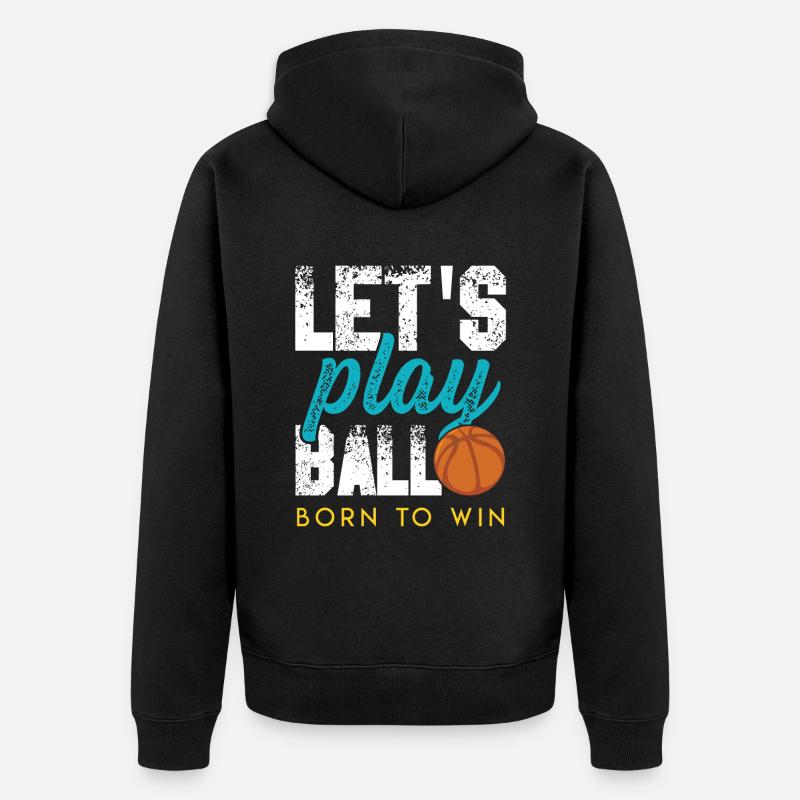 Slogan du match de basket-ball - Veste à capuche bio Premium Unisexe - noir