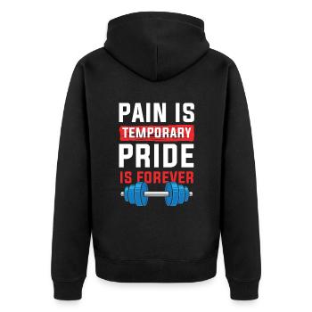 Fitness Pain Workout Pride - Veste à capuche bio Premium Unisexe - noir - Dos - Nico (187cm)