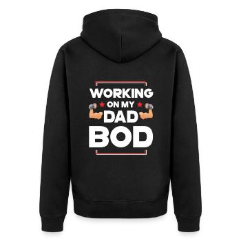 Fitness Papa Workout - Veste à capuche bio Premium Unisexe - noir - Dos - Nico (187cm)