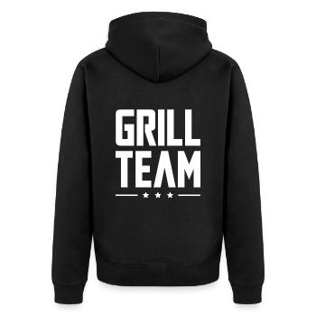 Grill Team - Unisex Premium Bio Zip Hoodie - Schwarz - Hinten - Nico (187cm)