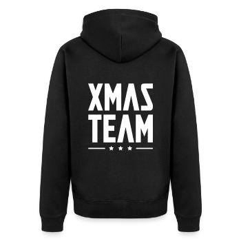 Xmas Team - Unisex Premium Bio Zip Hoodie - Schwarz - Hinten - Nico (187cm)