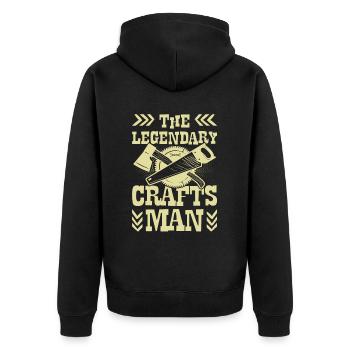 Legendary Craftsman - Unisex Premium Organic Zip Hoodie - black - Back - Nico (187cm)