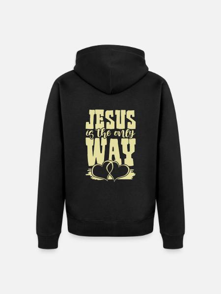 Jesus is the Way - Unisex Premium Organic Zip Hoodie - black