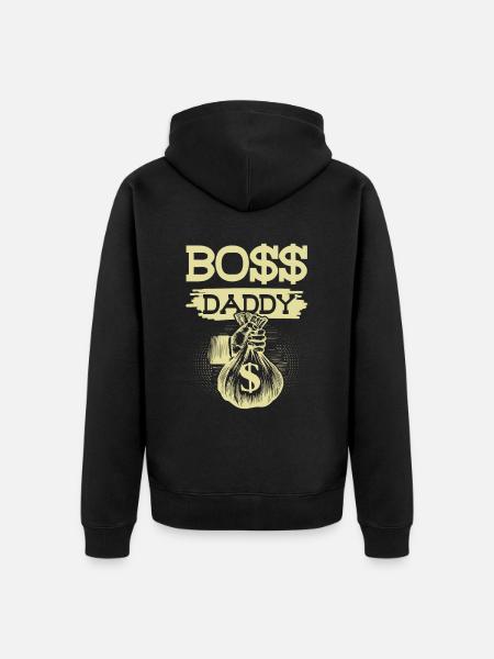 Boss Daddy - Unisex Premium Bio Zip Hoodie - Schwarz