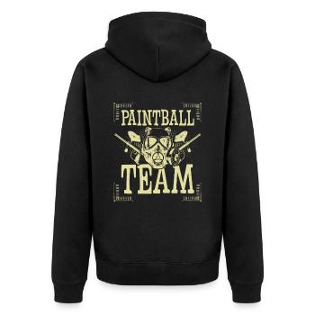 Paintball Team - Unisex Premium Bio Zip Hoodie - Schwarz - Hinten - Nico (187cm)