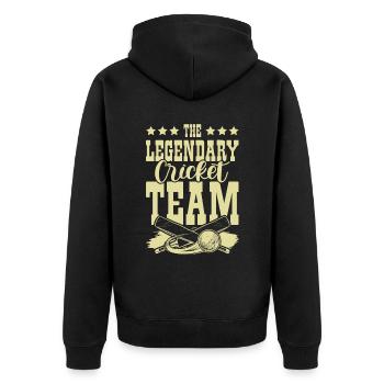 Legendary Cricket Team - Unisex Premium Bio Zip Hoodie - Schwarz - Hinten - Nico (187cm)