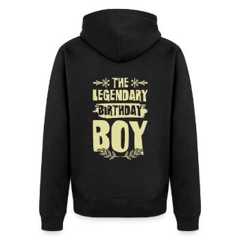 Legendary Birthday Boy - Unisex Premium Bio Zip Hoodie - Schwarz - Hinten - Nico (187cm)