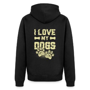 J’aime mes chiens - Veste à capuche bio Premium Unisexe - noir - Dos - Nico (187cm)