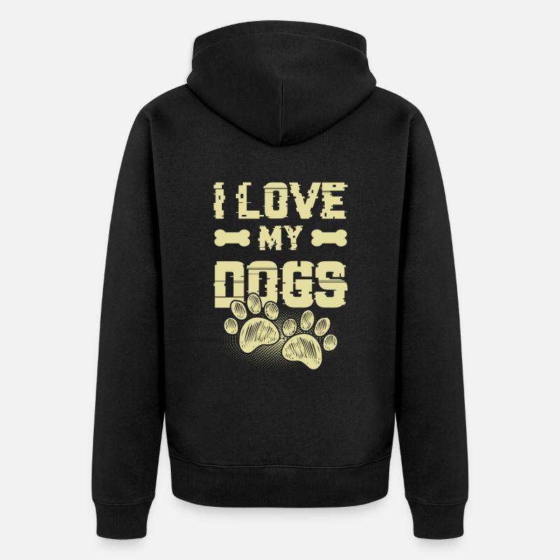 J’aime mes chiens - Veste à capuche bio Premium Unisexe - noir