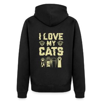 J’aime mes chats - Veste à capuche bio Premium Unisexe - noir - Dos - Nico (187cm)