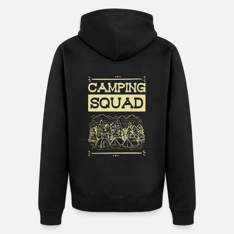 Escouade de camping - Veste à capuche bio Premium Unisexe - noir