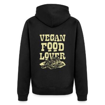 Amateur végétalien - Veste à capuche bio Premium Unisexe - noir - Dos - Nico (187cm)