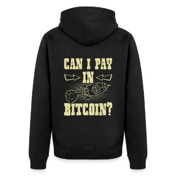 Payer avec Bitcoin - Veste à capuche bio Premium Unisexe - noir - Dos - Nico (187cm)