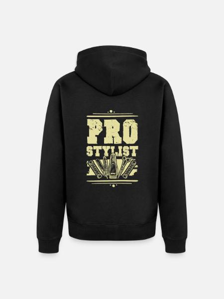 pro stylist spruch - Unisex Premium Bio Zip Hoodie - Schwarz