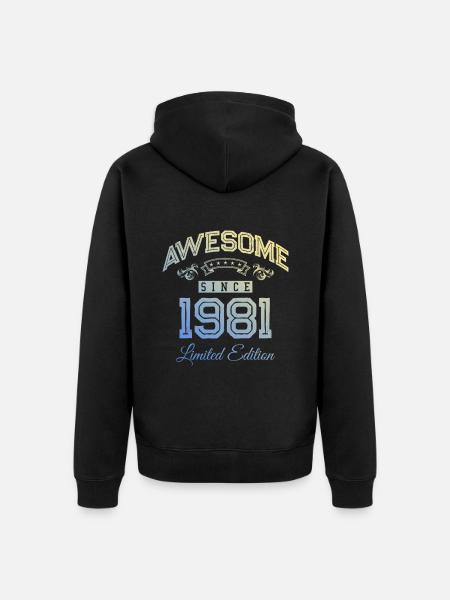 Awesome Since (1981) - Unisex Premium Organic Zip Hoodie - black