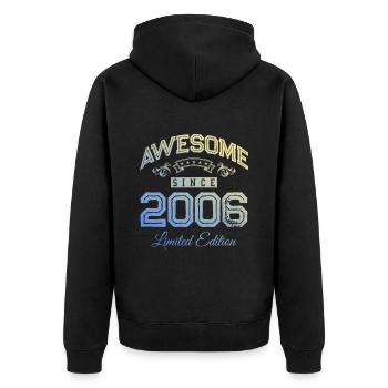 2006 génial depuis - Veste à capuche bio Premium Unisexe - noir - Dos - Nico (187cm)