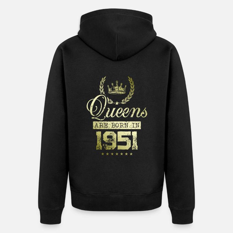 Queens nées en 1951 - Veste à capuche bio Premium Unisexe - noir