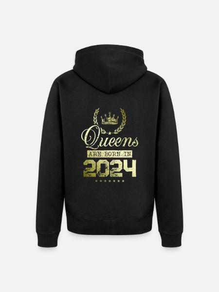 Queens born in 2024 - Unisex Premium Organic Zip Hoodie - black